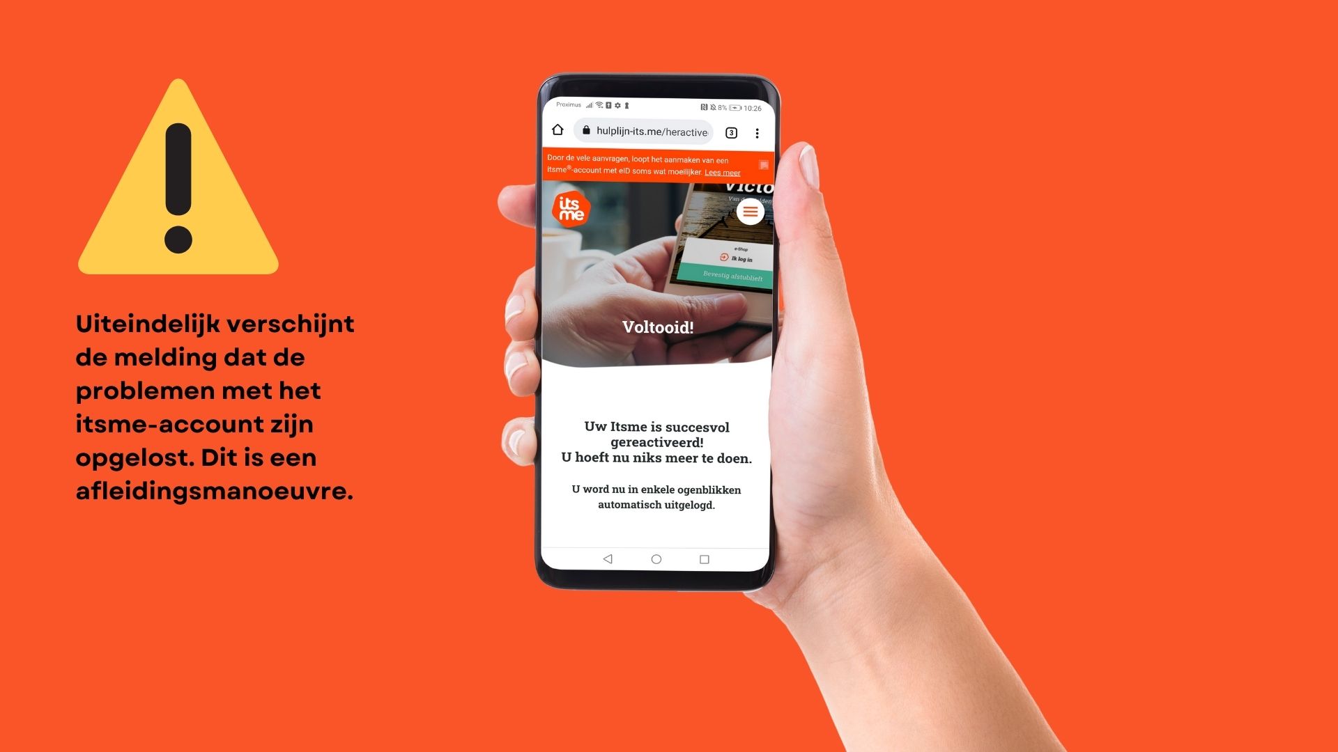 Fake heractivatie van itsme account.